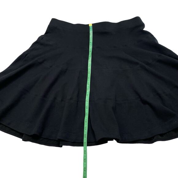 LANDS END Black Rayon Jersey Knit Pull On A-line Skirt Size Large 14-16 *READ* - Picture 8 of 9